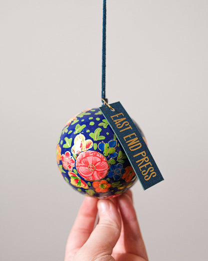 Deep Blue Florals Bauble