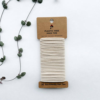 Organic Cotton Natural Rubber Hair Ties Plastic Free