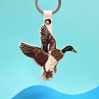 Holy Duck Leather Keychain