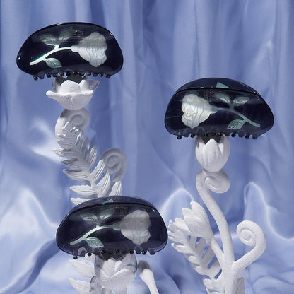 Blue Rose Hair Claw