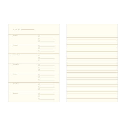 Grid Undated Weekly Planner Journal with Bronze Wire-O Binding