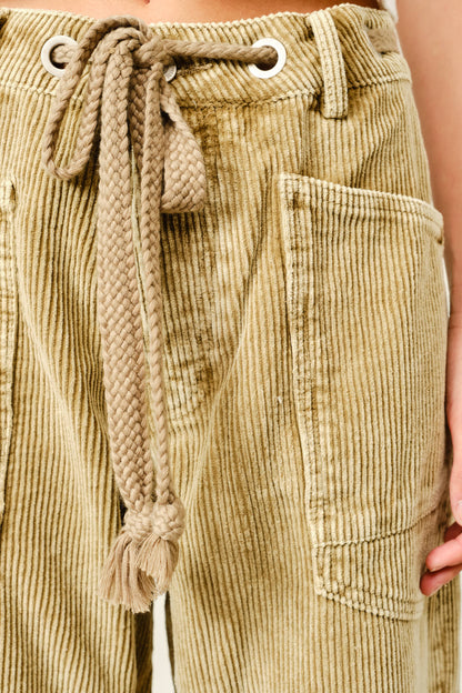 Corduroy Barrel Leg Pants