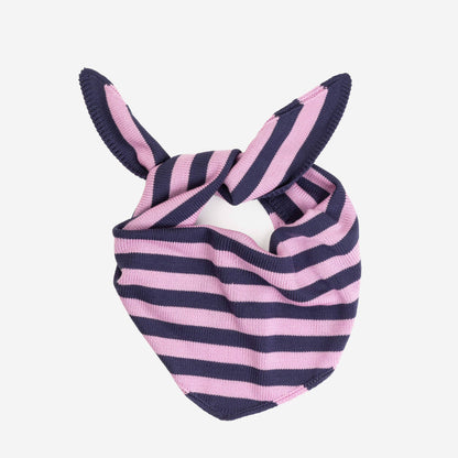 Simple Stripe Knit Triangle Scarf Neckerchief