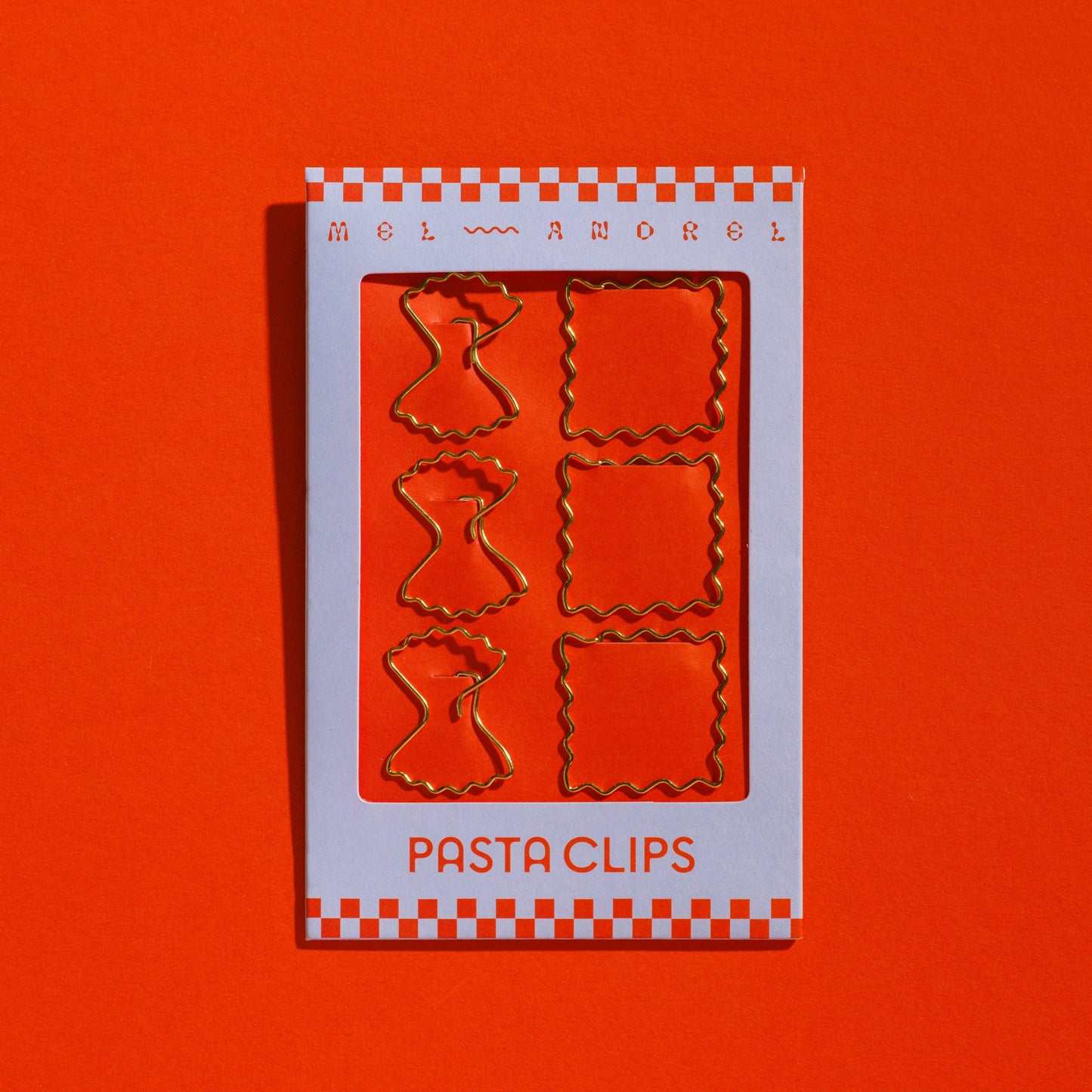Pasta Shaped Gold Paper Clips Set of 6