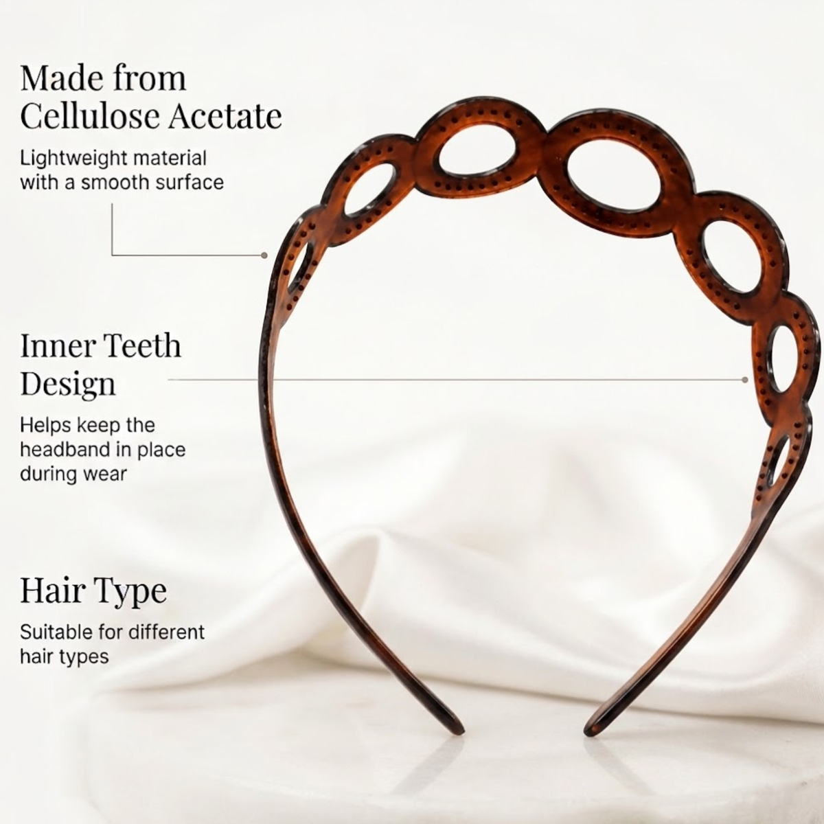 French Circle Tortoise Shell Acetate Headband