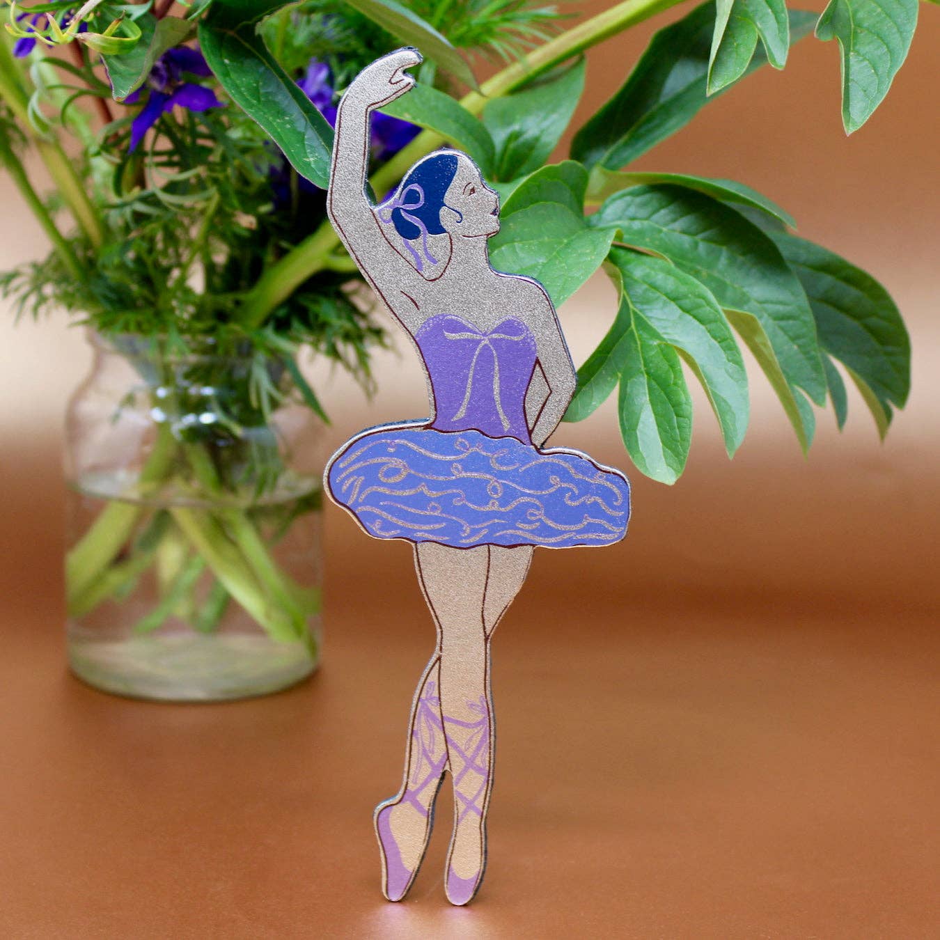 Leather Ballerina Foiled Bookmark