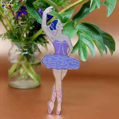 Leather Ballerina Foiled Bookmark
