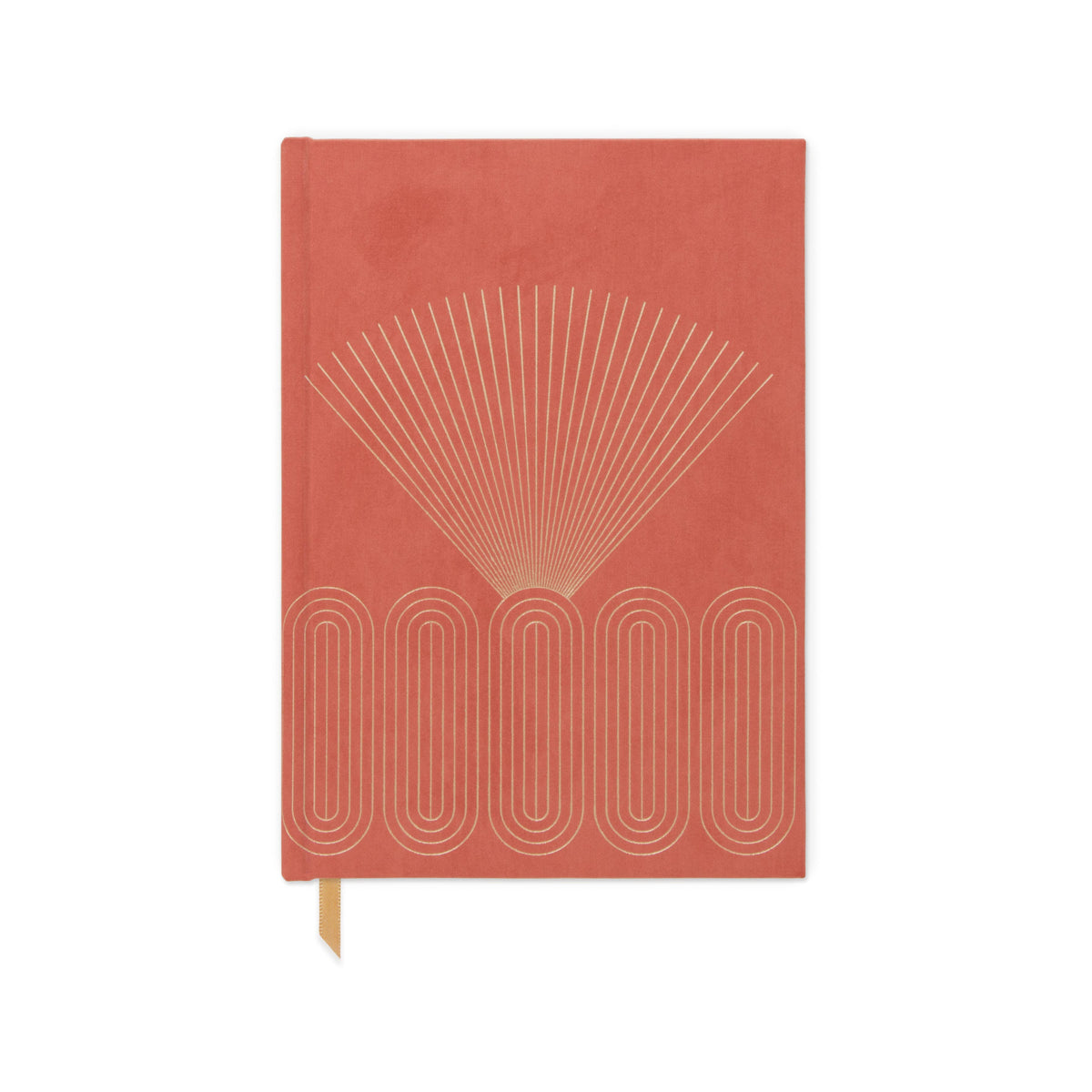 Terracotta Radiant Rays Suede Cover Journal