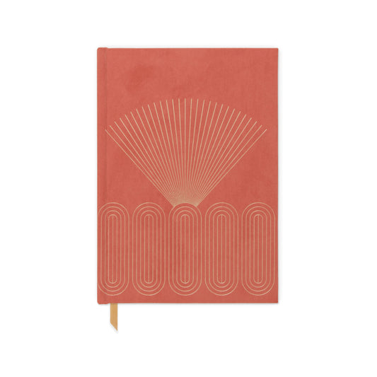 Terracotta Radiant Rays Suede Cover Journal
