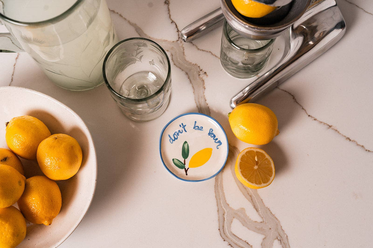 Hand-Painted Stoneware Quote Coaster