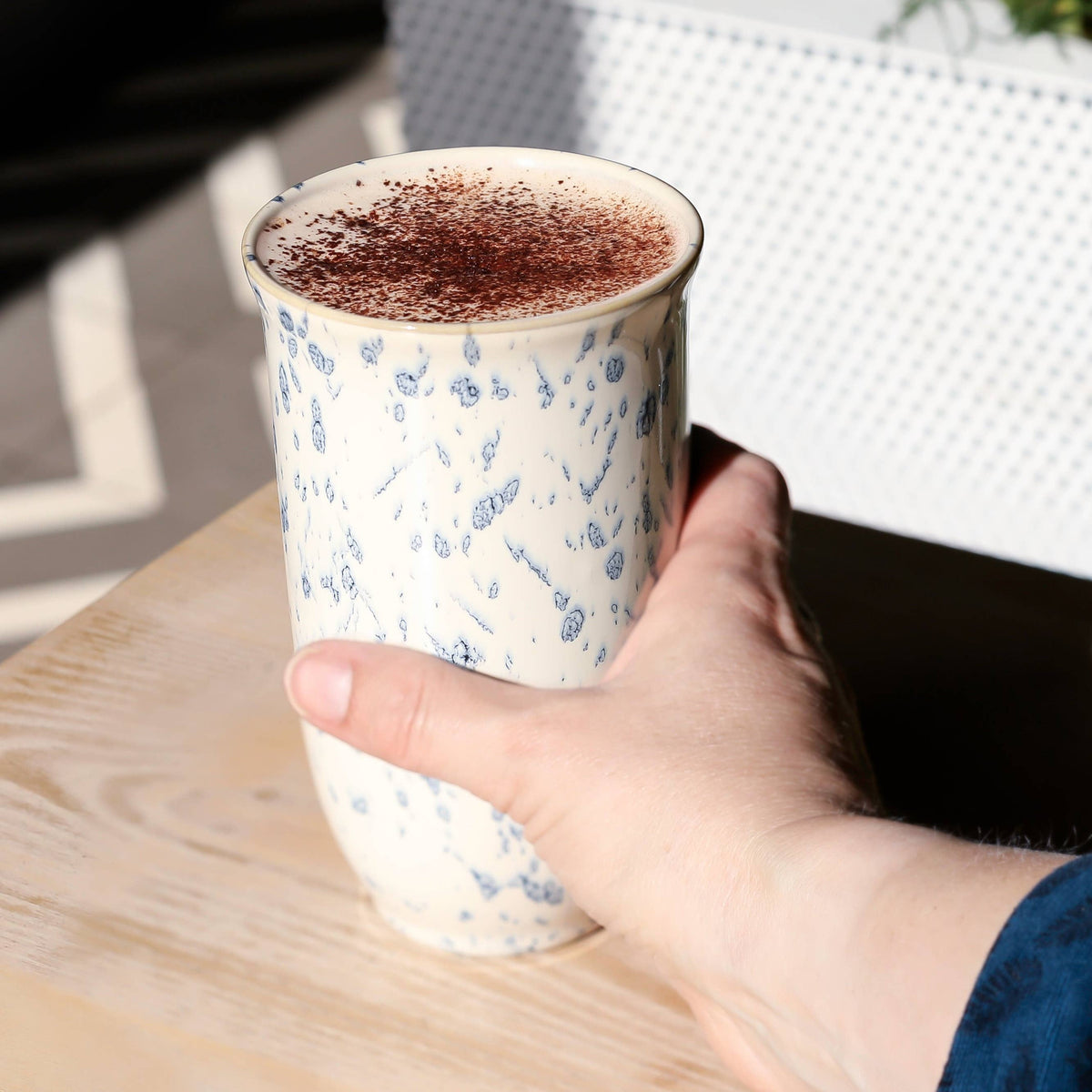 Orchid Speckled Ceramic Travel Mug with Lid, 16 oz