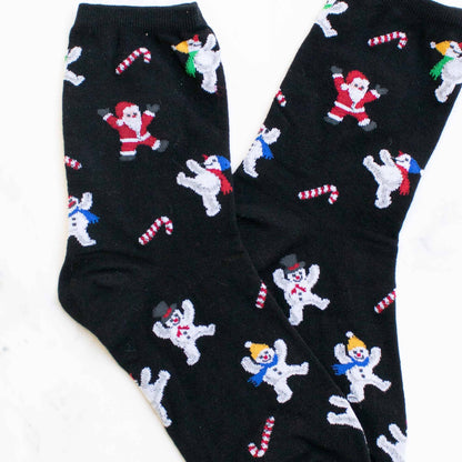 Women's Christmas Santa and Snowman Socks