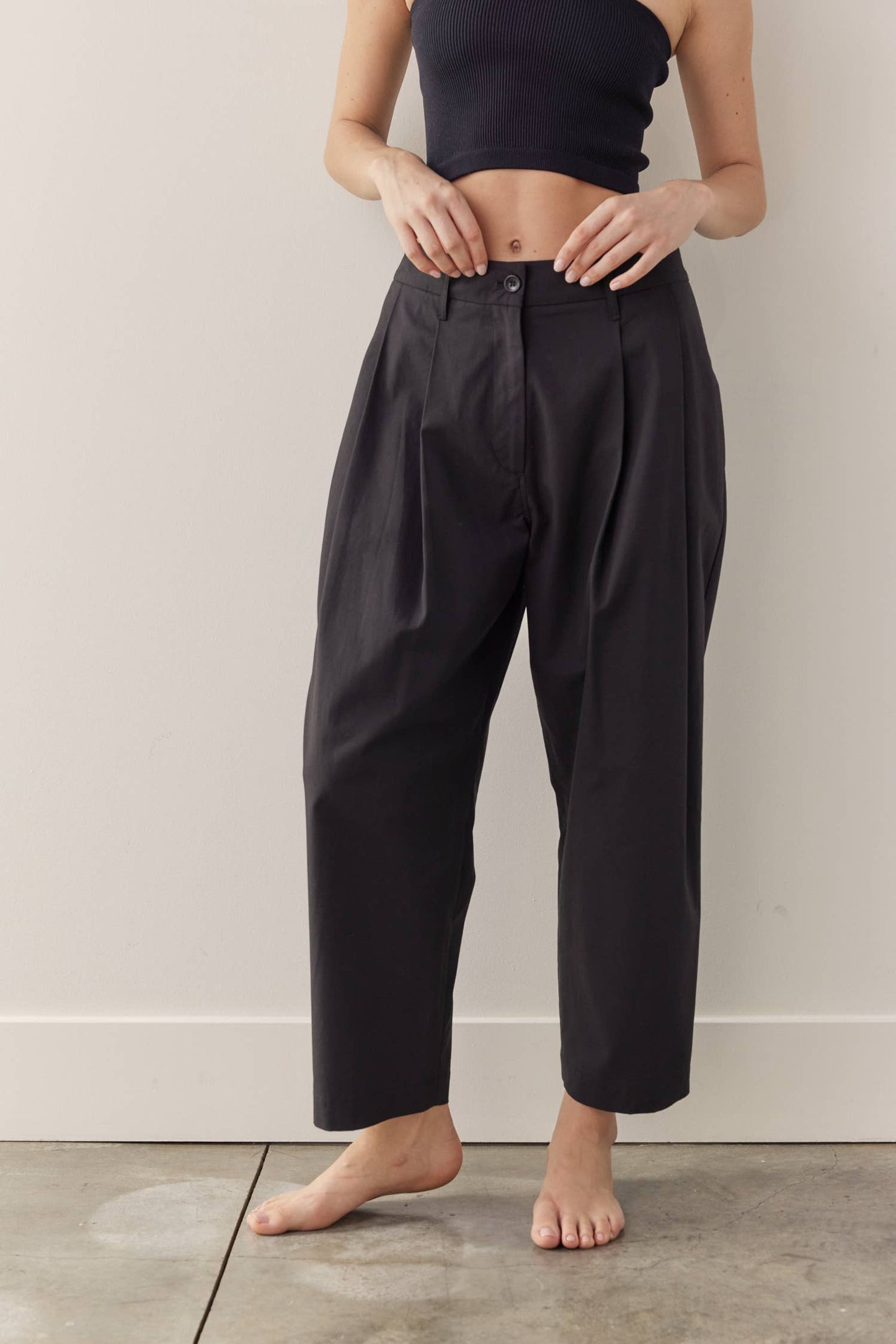 Pleated Tapered Pants