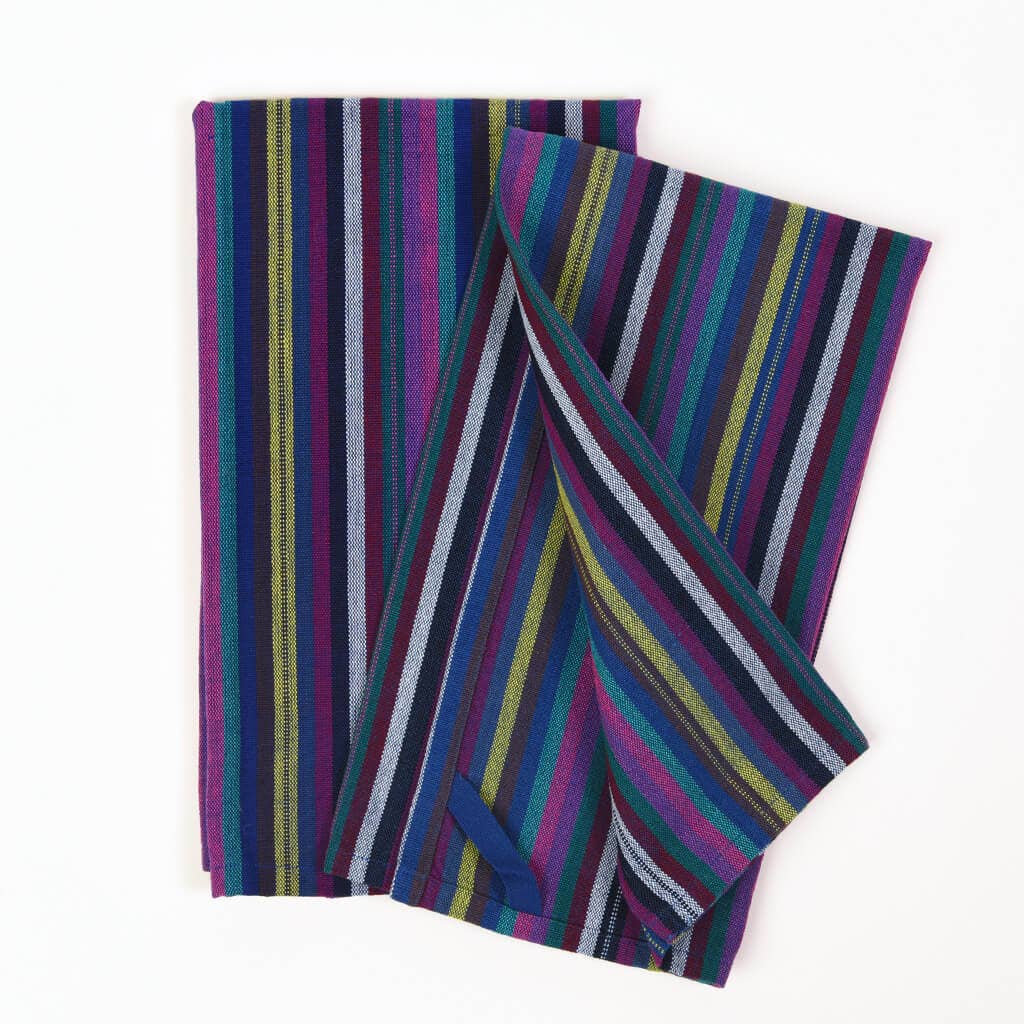 Hand Woven Guatemalan Kitchen Striped Towel Sets