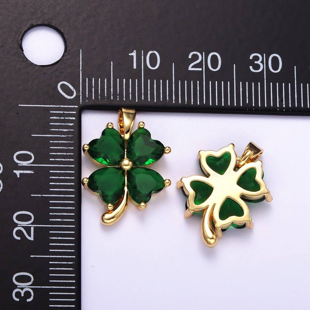 Four Leaf Clover Pendant Necklace, Gold Filled