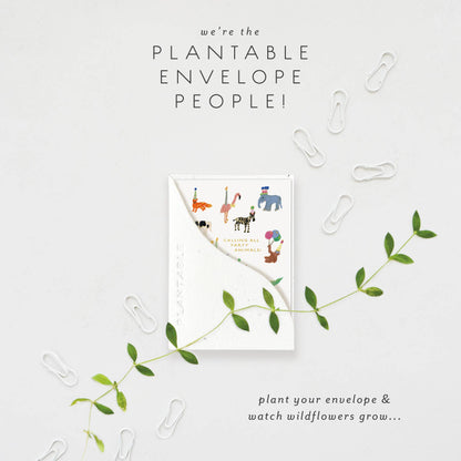 Animal Party Mini Birthday Card, Plantable Seed Paper