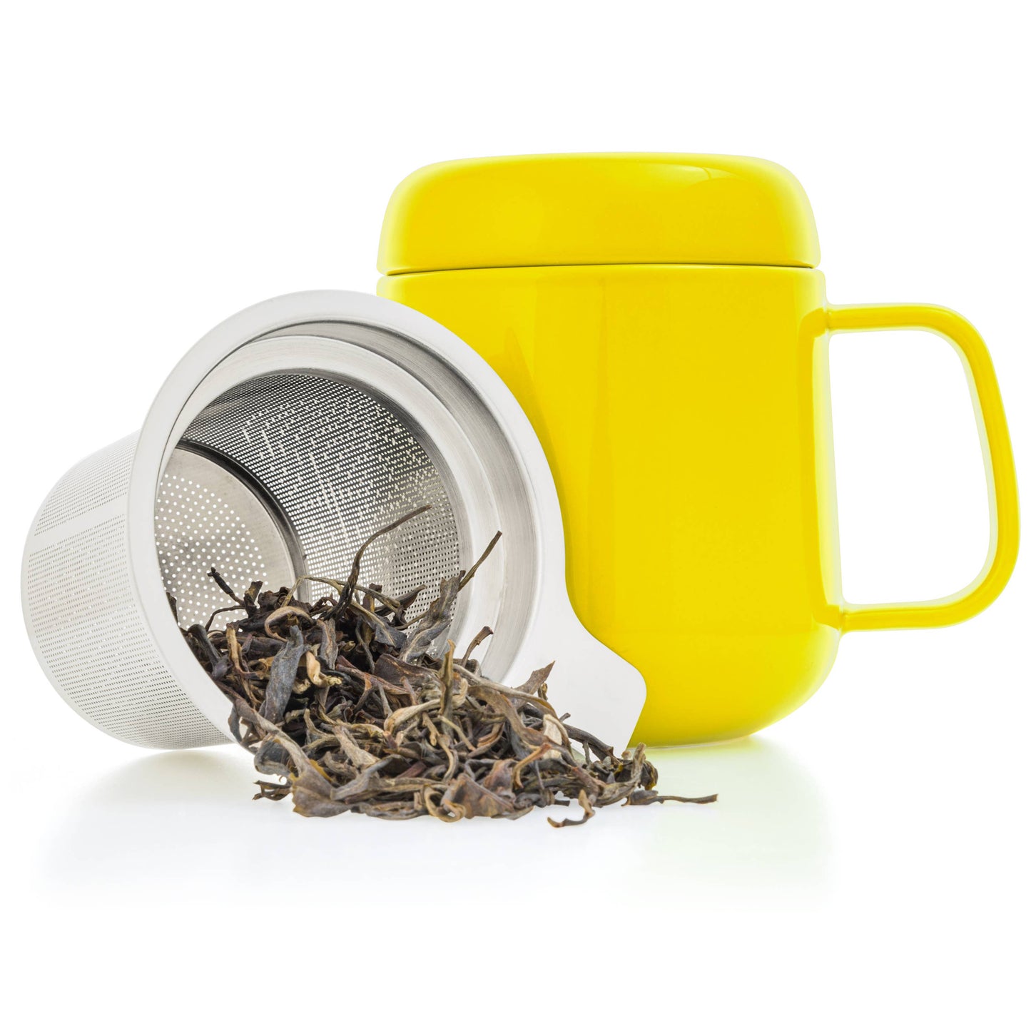Porcelain Tea Mug with Infuser and Lid 15oz