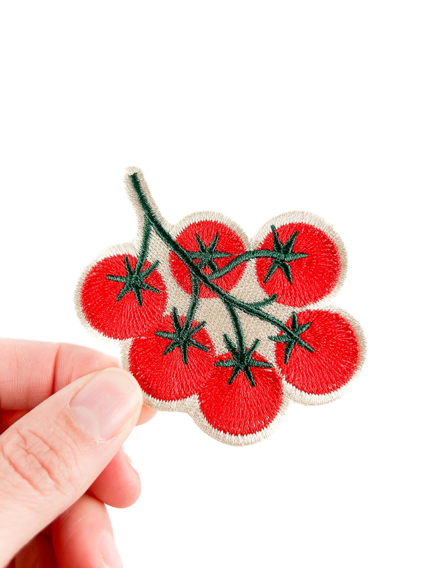 Tomato Vine Embroidered Iron-On Patch