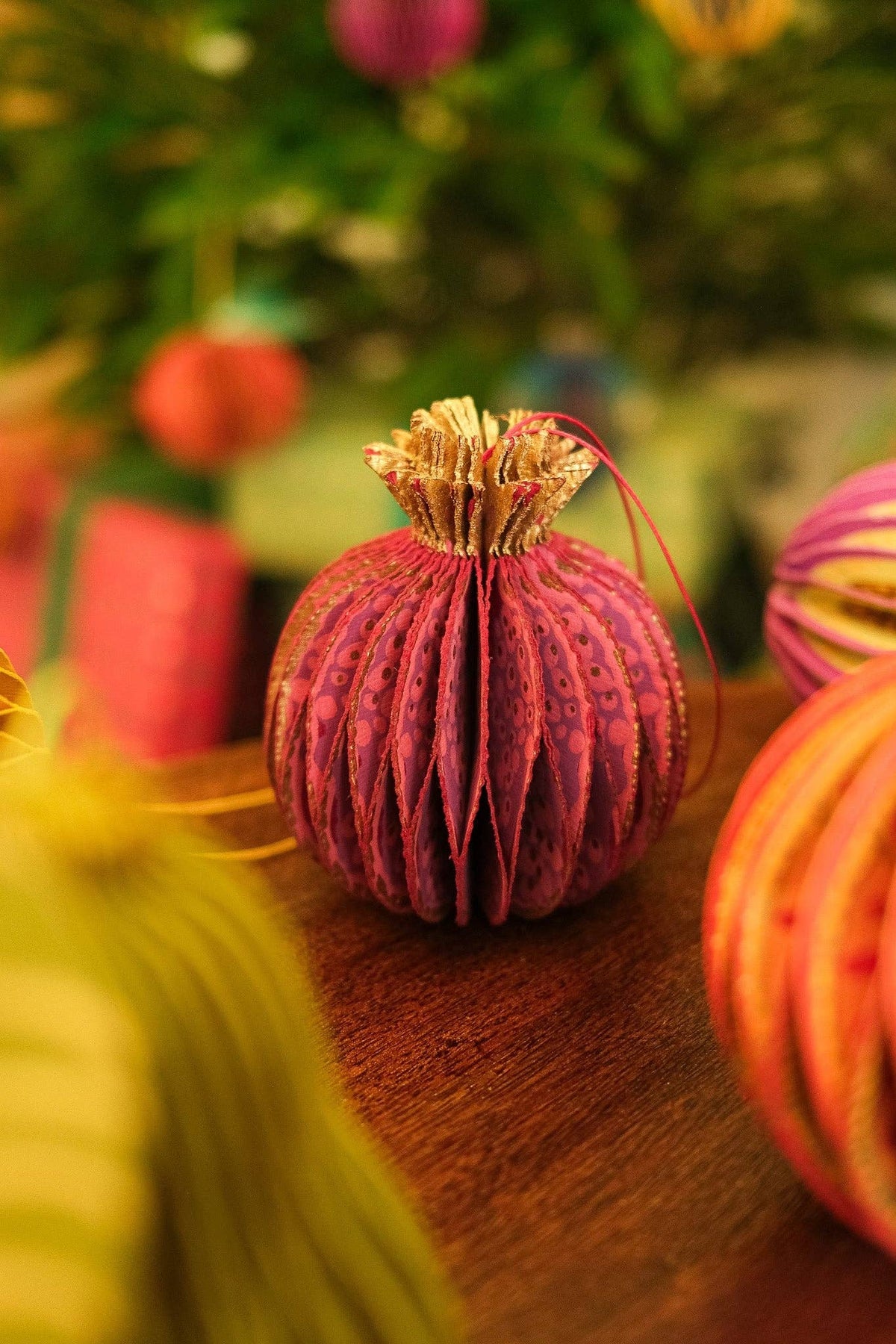 Pomegranate Honeycomb Paper Ornament