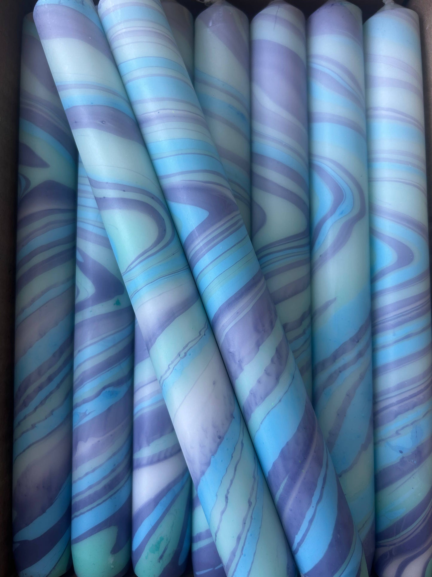 Marbled Dip Dye Taper Candles Paraffin Wax