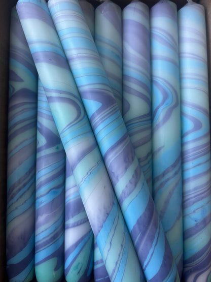 Marbled Dip Dye Taper Candles Paraffin Wax
