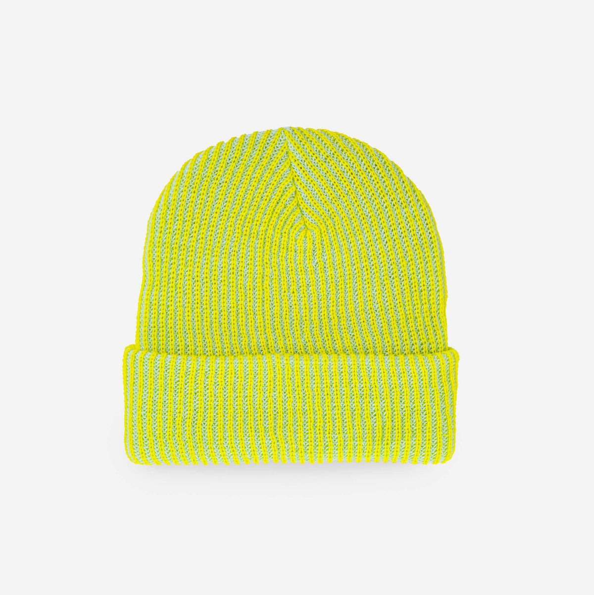 Two-Tone Rib Knit Beanie Unisex One Size