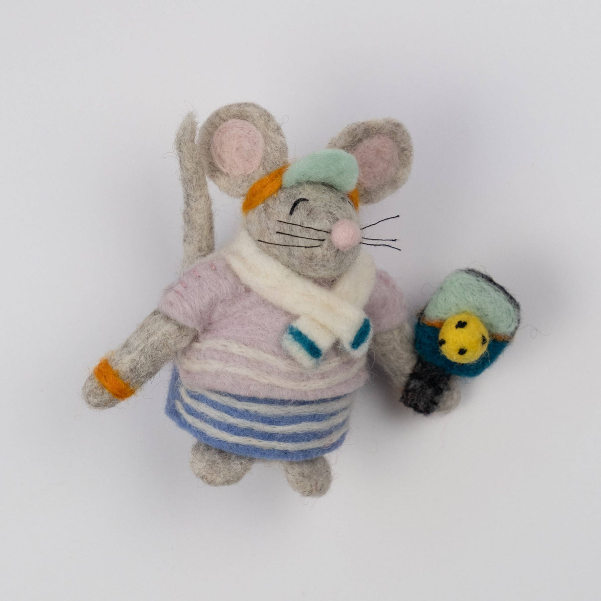 Felt Pickleball Mouse Christmas Ornament