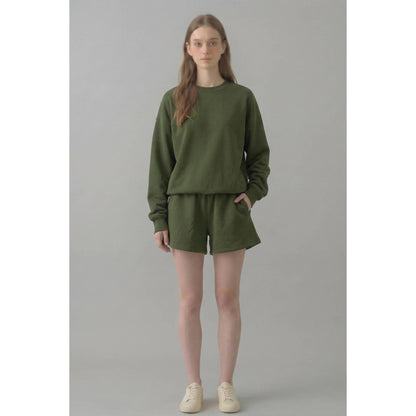 Cropped Cotton Terry Crewneck Sweatshirt