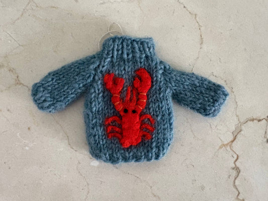 Hand Knit "Lobster" Sweater ornament