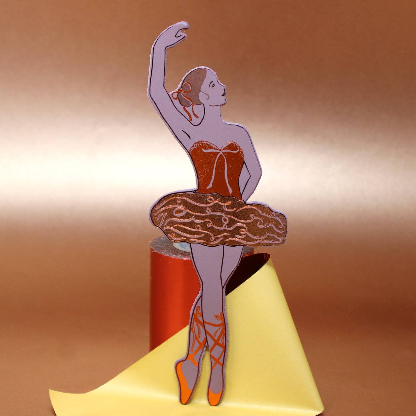 Leather Ballerina Foiled Bookmark