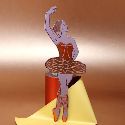 Leather Ballerina Foiled Bookmark