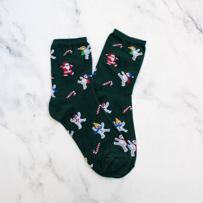 Women's Christmas Santa and Snowman Socks