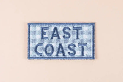 East Coast Blue Gingham Embroidered Iron On Patch