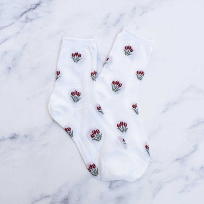 Tulip Sheer Crew Socks
