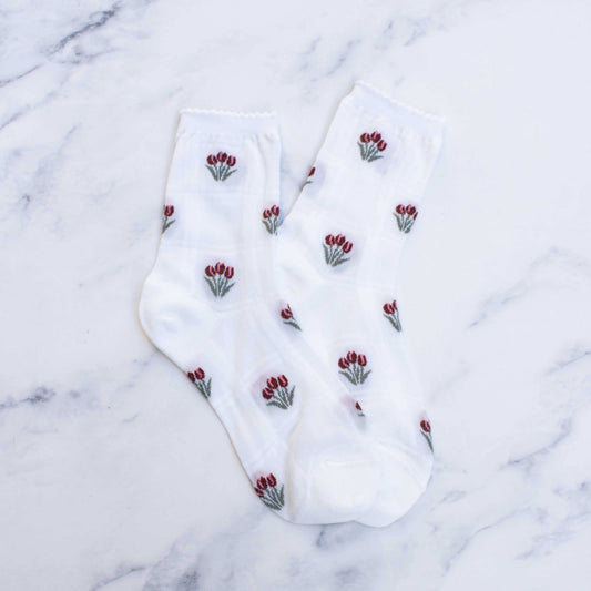 Tulip Sheer Crew Socks