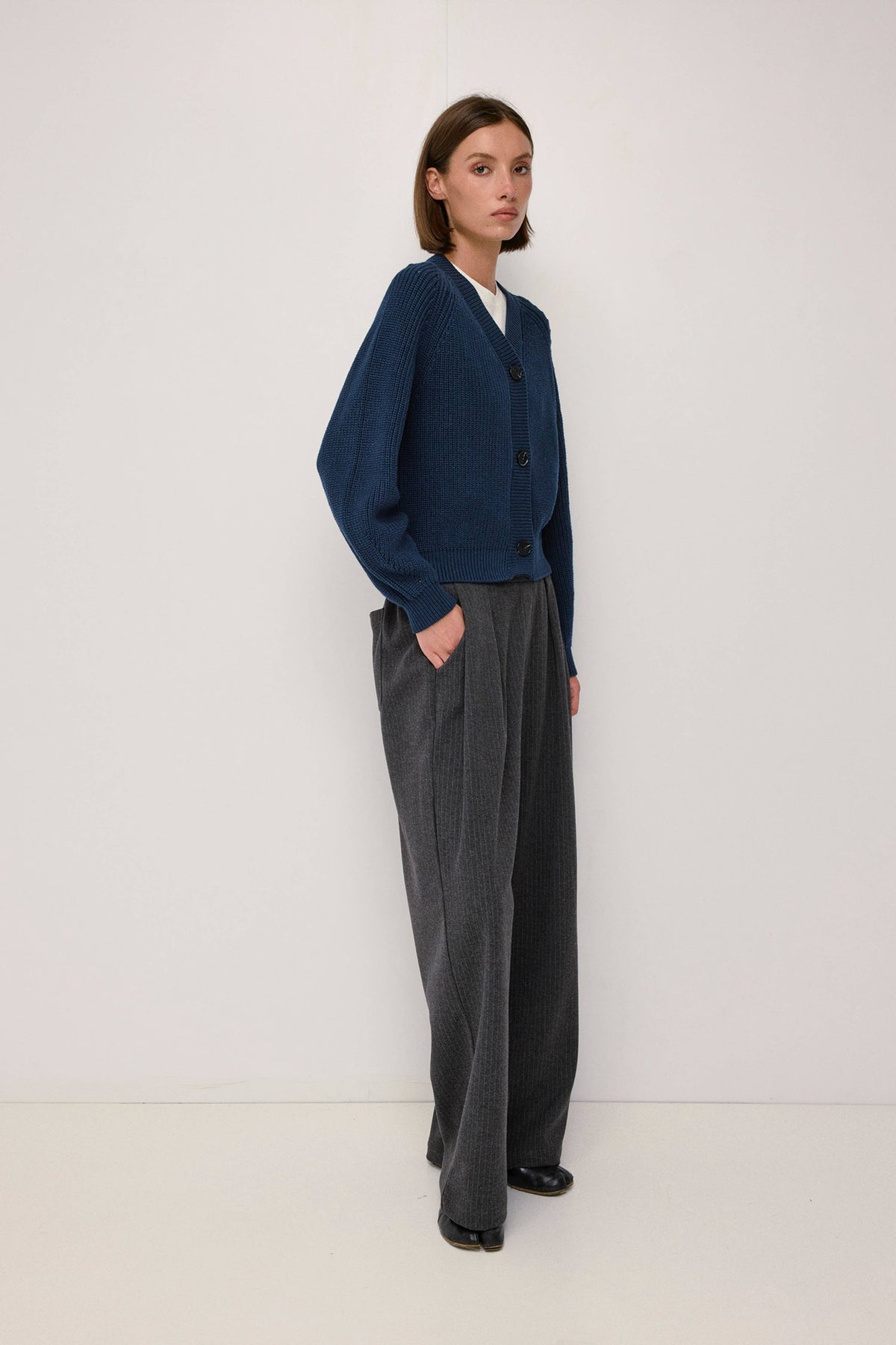 Hazel Chunky Ribbed Cotton Cardigan