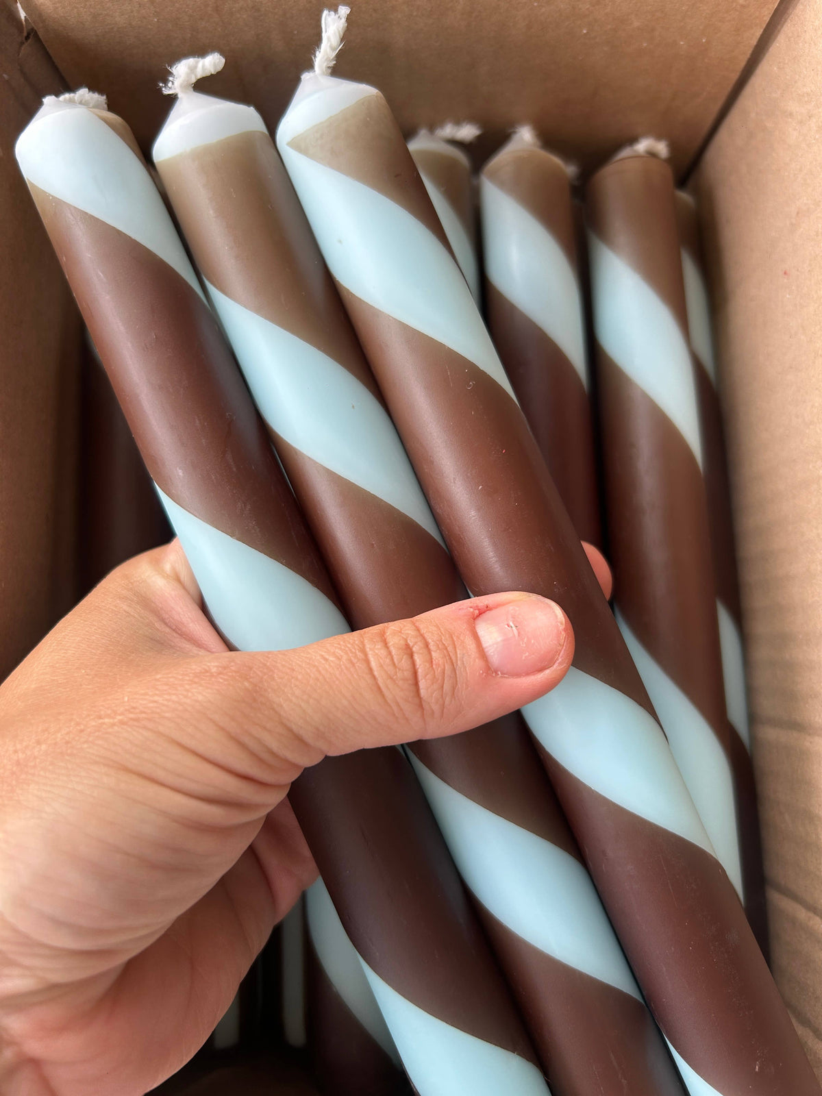 Twist Stripe Taper Candles