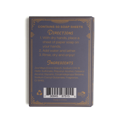 Vanilla Amber Paper Soap Travel Sheets 50 Count