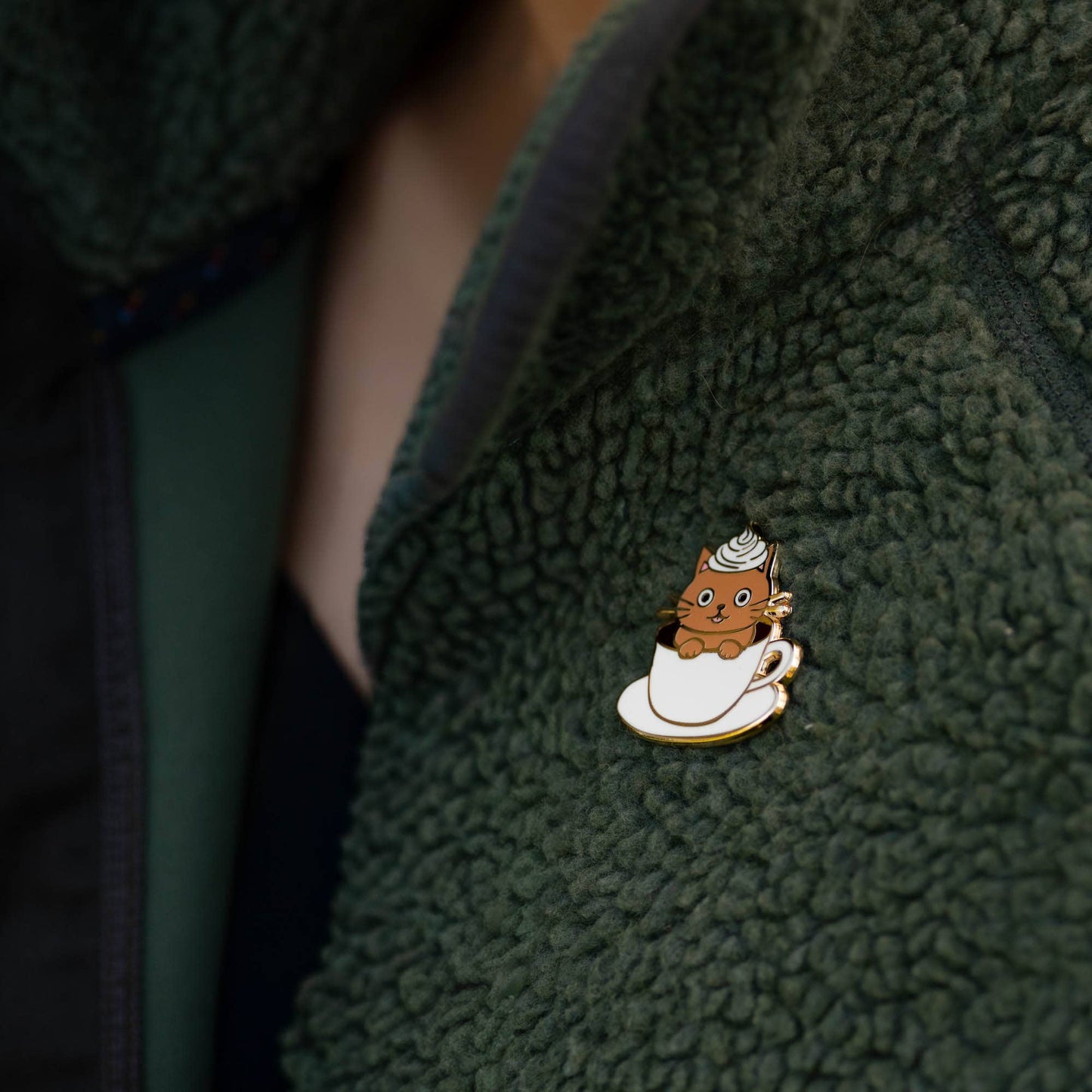 I Love You A Latte Cat Coffee Enamel Pin