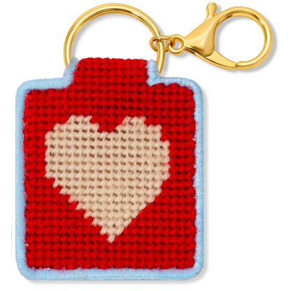 Heart Needlepoint Keychain Kit