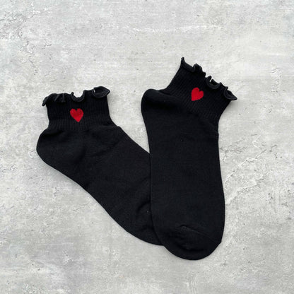 Ivory red Heart Socks