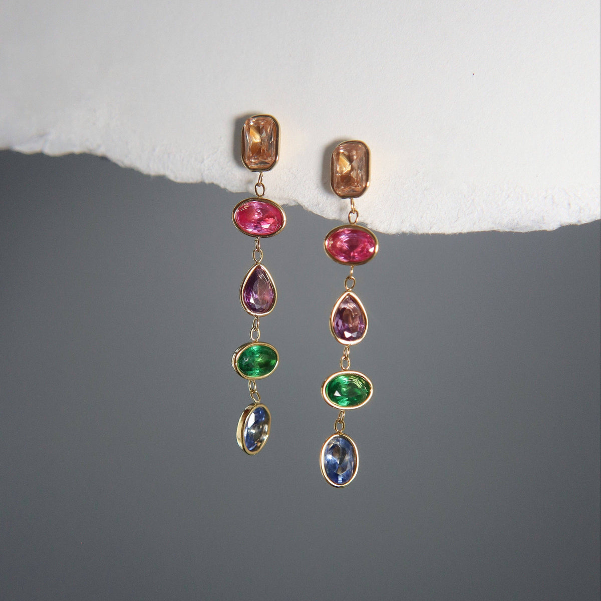 Leilani Multicolor Zircon Dangle Earrings