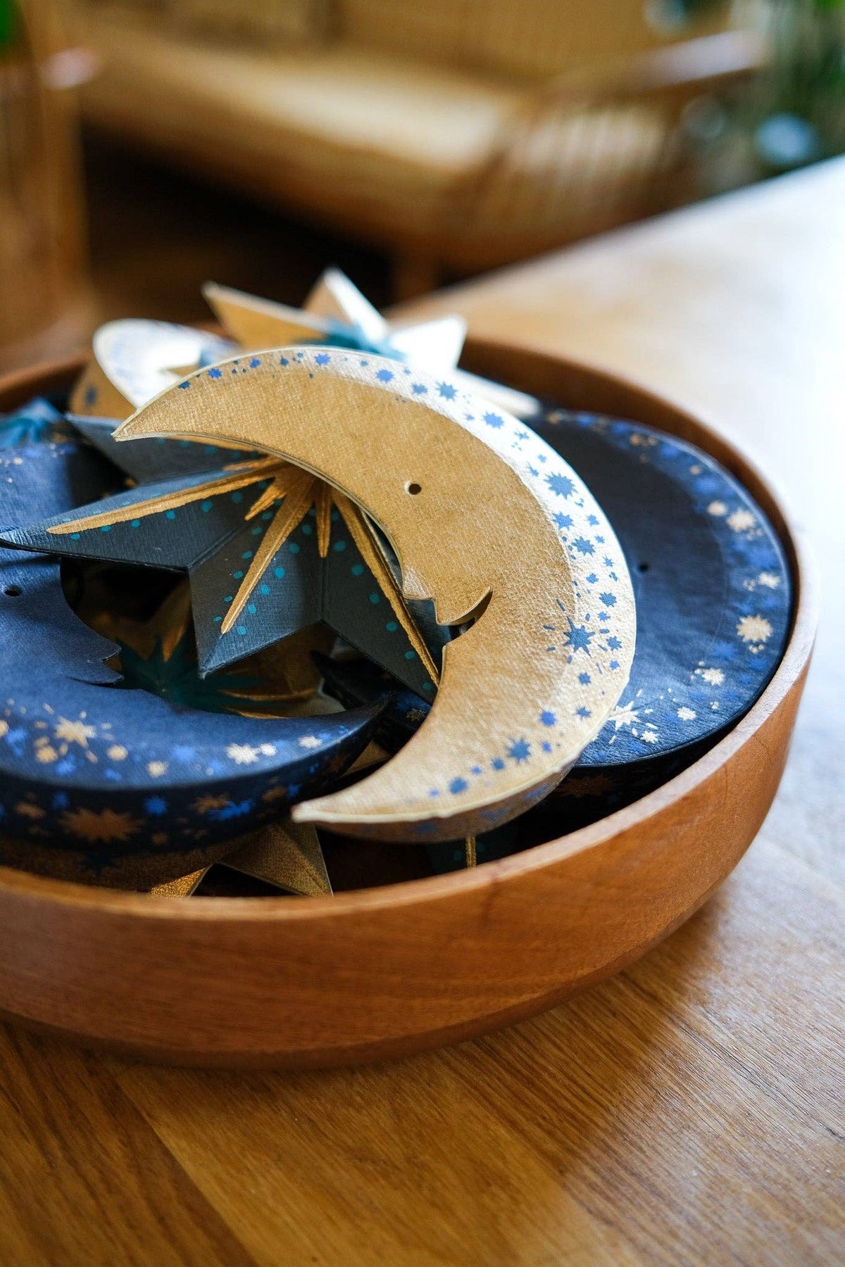 Shimmering Man on the Moon Paper Ornament