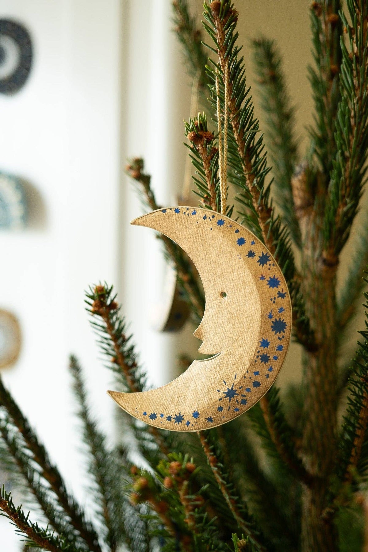 Shimmering Man on the Moon Paper Ornament