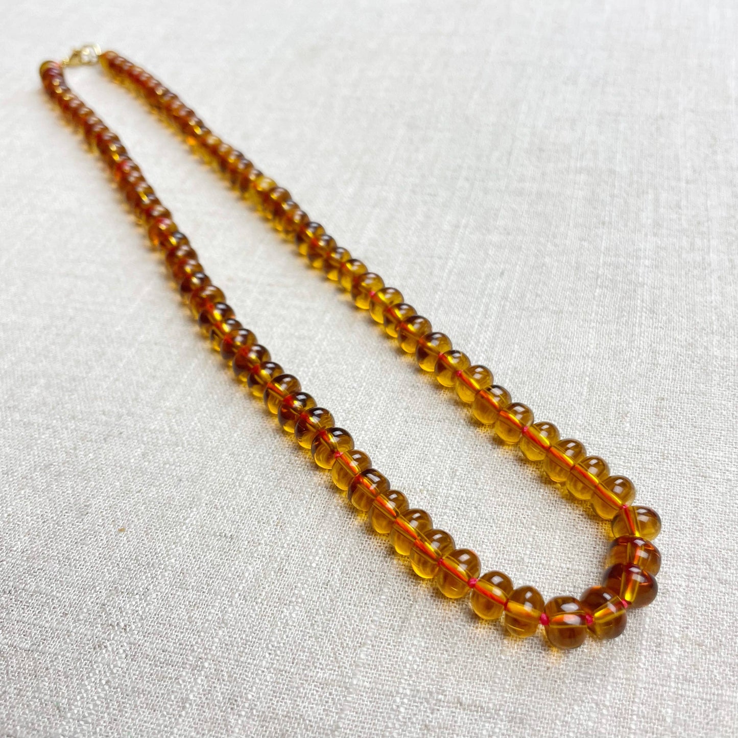 Carmel Brown Glass Hand-knotted Beaded Necklace