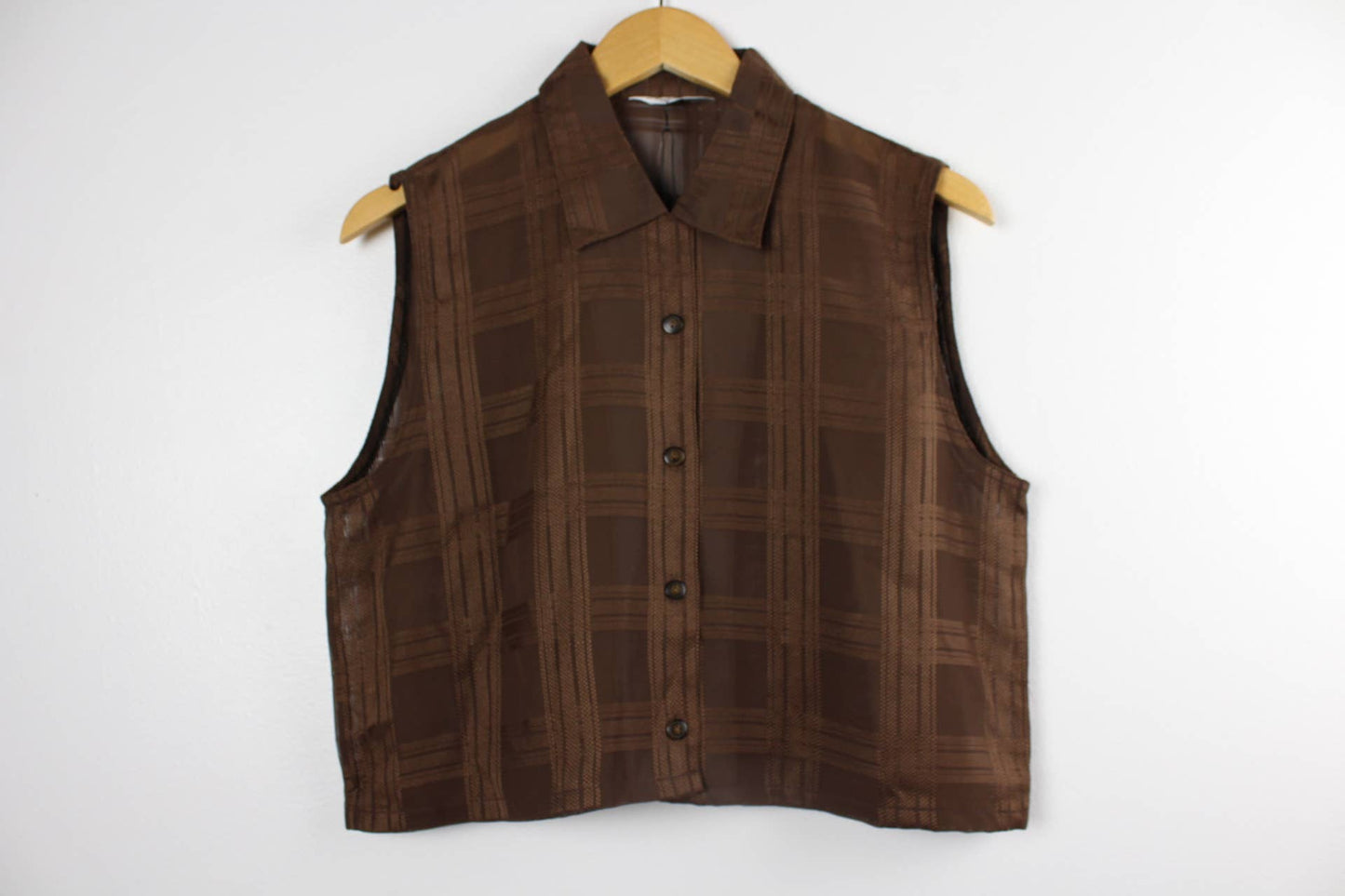 Upcycled Cropped Button-Up Blouse