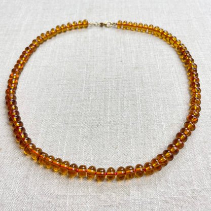 Carmel Brown Glass Hand-knotted Beaded Necklace