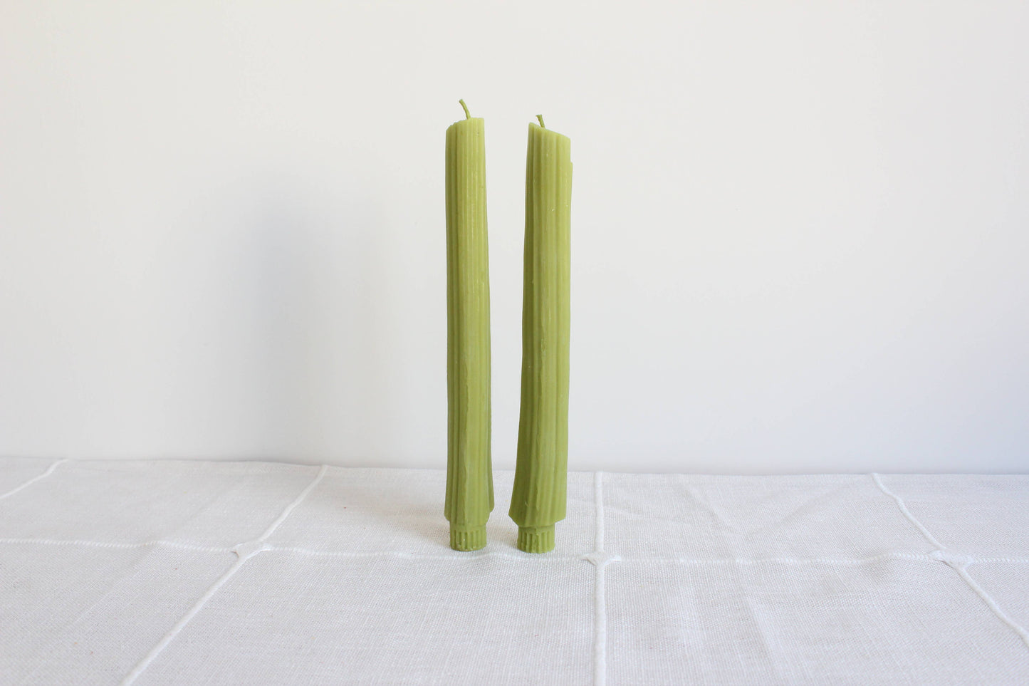 Celery Beeswax Taper Candles Handmade