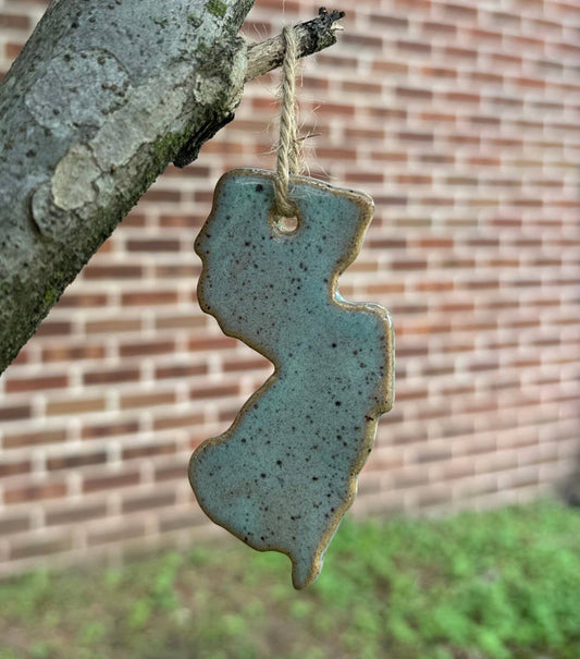 Handcrafted New Jersey Pottery Ornament – Artisan Ceramic State Keepsake