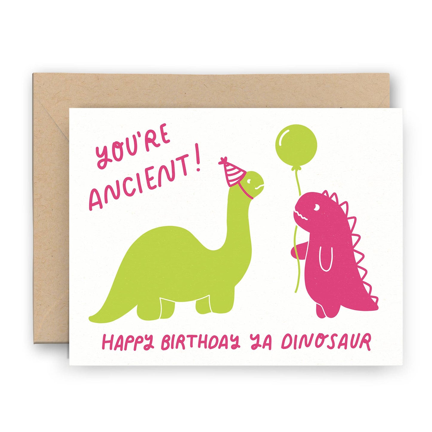 Happy Birthday Dinosaur Letterpress Card